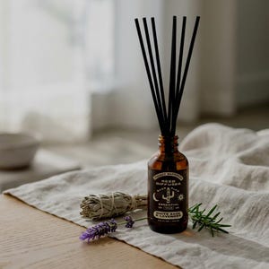 White Sage and Lavender Reed Diffuser, Essential Oil Home Fragrance, 3.5oz, Clean Aroma