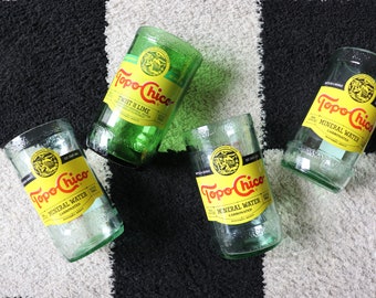 FREE mini Topo Chico Candle included w/ 4 Large Topo Chico Drinking Glasses Mix'n match, Mother’s Day Gift, Housewarming Gift, Vintage Glass