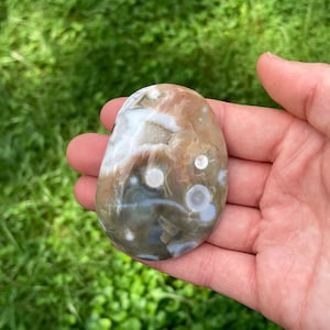 Druzy Ocean Jasper Palm Stone, 8th Vein Orbicular, Rare High Quality, Healing Crystals