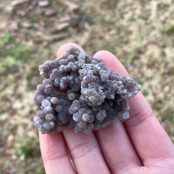 Grape Agate Cluster, Dark Purple Amethyst Stone, Botryoidal Quartz, Raw Healing Crystals