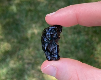 Tektite Piece, Black Tumbled Pocket Stone, Meteorite Glass, Healing Crystals