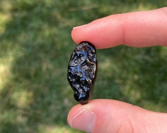 Tektite Piece, Black Tumbled Pocket Stone, Meteorite Glass, Healing Crystals