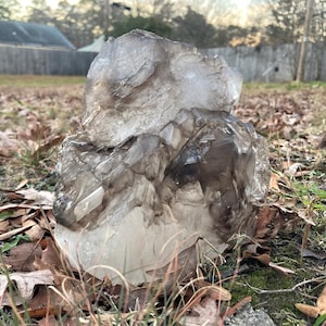 XL Elestial Quartz Specimen, Smoky & Clear Quartz, Gorgeous Statement Piece Display, Stone Home Décor, Raw Healing Crystals