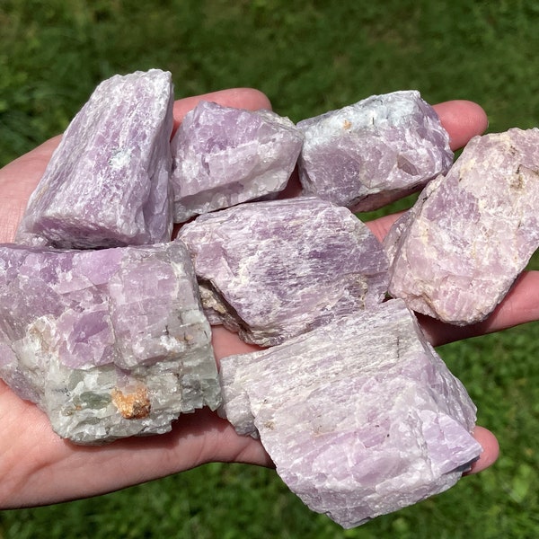 Kunzite Rough Specimen, UV Reactive, Lilac Pink Purple Stone, Raw Healing Crystals, You Choose