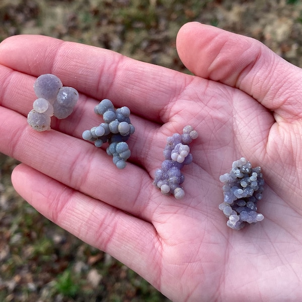 Mini Grape Agate Clusters, You Choose, Purple Amethyst Stone, Botryoidal Quartz, Raw Healing Crystals