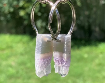 Matching Crystal Keychains, Friendship Gift, Amethyst Quartz, Handmade Stone Accessories