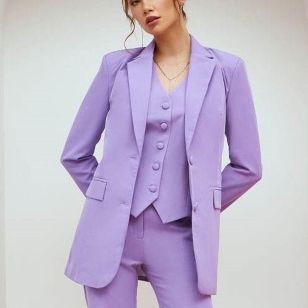 Women Three Piece Suit For Office /two piece suit/top/Womens suit/Womens Suit Set/Wedding Suit/ Women’s Coats Suit Set.