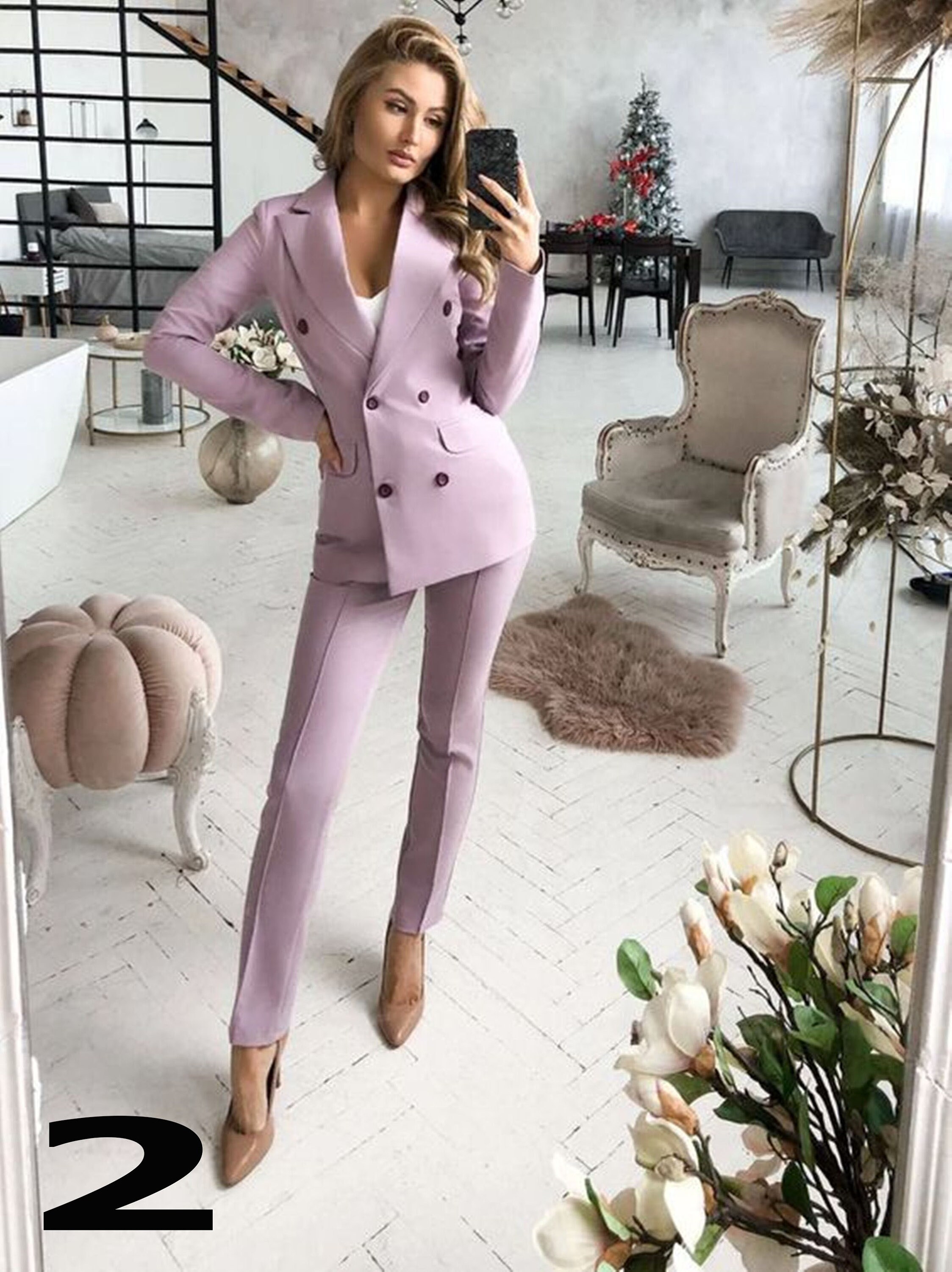 Women 2 Piece Double Breasted Suit for Office and Prom. - Etsy