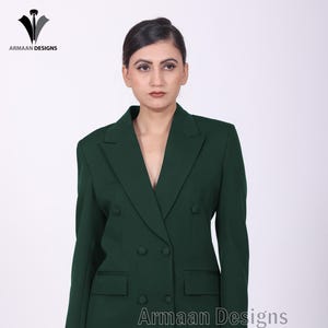 Emerald Green Double Breasted Women's Suit | Slim Fit Formal Pantsuit for Prom & Events, Stylish Women’s Pantsuit Outfit, women suits..