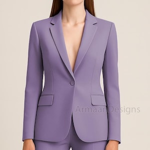 Lavender Formal Pantsuit, Blazer with Boot Cut Pantsuit, Classic Purple Pantsuit, Two Piece Formal Suit, Purple Custom Dinner Suit.