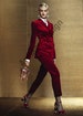 Women Red Velvet Designer Personalized Tailored Double Breasted 2Pc Suit. 