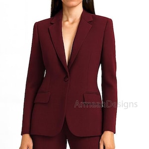 Kastanienbrauner Roter Hochzeitsanzug, Blazer mit Boot Cut Hosenanzug, Klassischer Kastanienbrauner Hosenanzug, Roter Zweiteiliger Hochzeitsanzug, Kastanienbrauner Maßanzug.