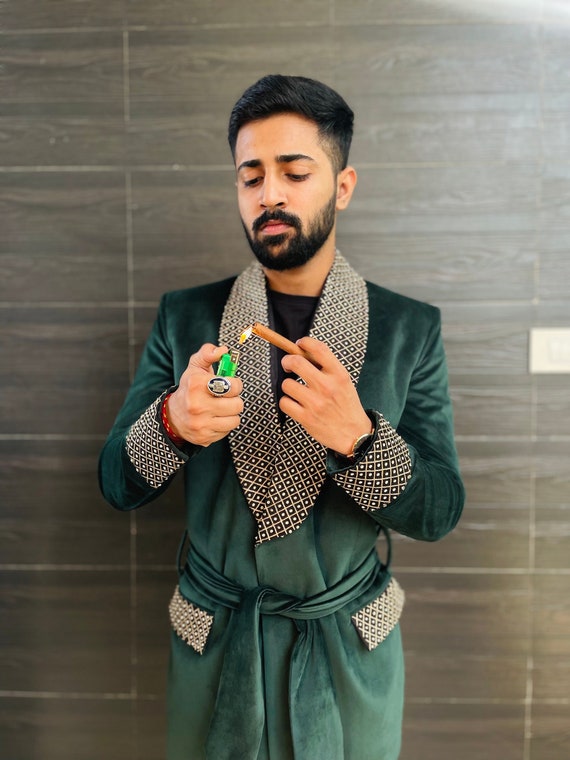 Luxury smoking jacket clearance