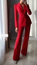 Women Red Luxury Premium Cotton 2 Piece Suit For Office And Prom. 