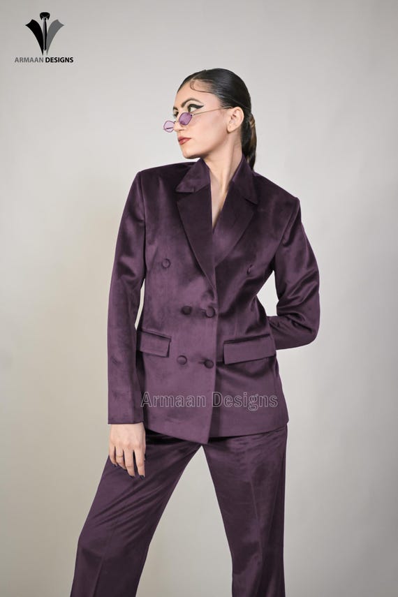 Purple Velvet Suits for Women, Purple Two Piece Suit, Women Formal Pantsuit,  Women Purple Blazer, Prom Suit, Slim Fit Suit, Bridal Suits. - Etsy