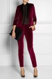 Women Velvet Luxury 2 Piece Suit With Slim Fit Trouser Included Black Velvet Lapel Collar. 