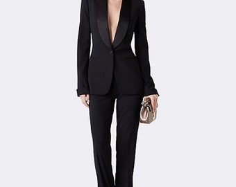 women tuxedo two piece suit/two piece suit/top/Womens suit/Womens Suit Set/Wedding Suit/ Women’s Coats Suit Set.