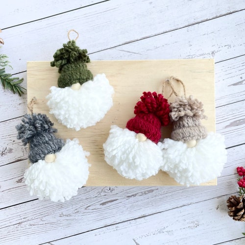 Handmade Yarn Gnome Gift Tags and Ornaments Etsy