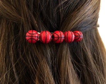 Basketball handmade hair clip barrette, gift for basketball lover, March Madness accessory