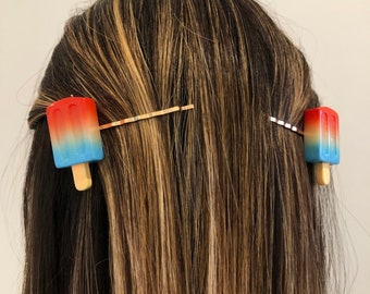 American popsicle patriotic hair clips, 4th of July accessory