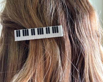 Piano key handmade hair clips (set of 2)