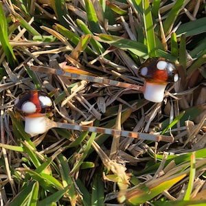 Mini mushroom handmade hair clip barrette bobby pins, fairycore cottagecore mushroom accessory