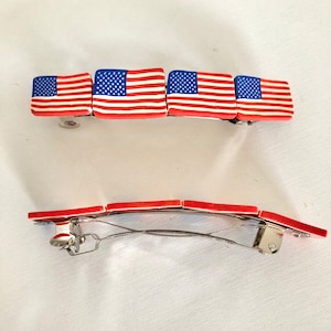 American flag patriotic barrette hair clip, 4th of July accessory image 6