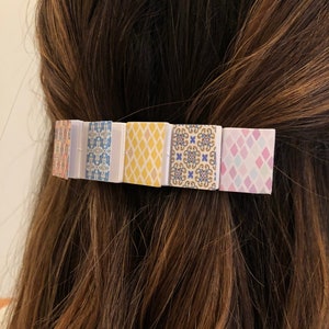 Colorful miniature book hair clip barrette, bookish gift for book lover, librarian, teacher, bibliophile or reader image 1