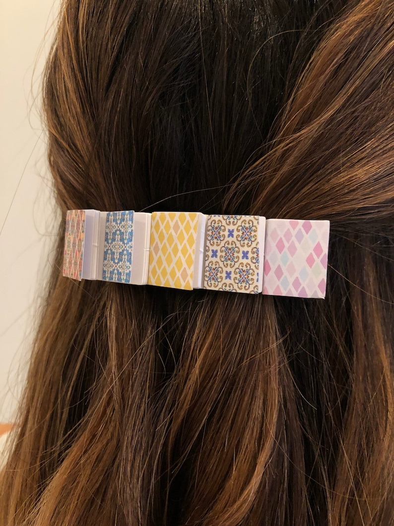 Colorful miniature book hair clip barrette, bookish gift for book lover, librarian, teacher, bibliophile or reader image 1