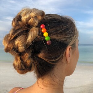 Rainbow skittles candy hair clip barrettes 画像 3
