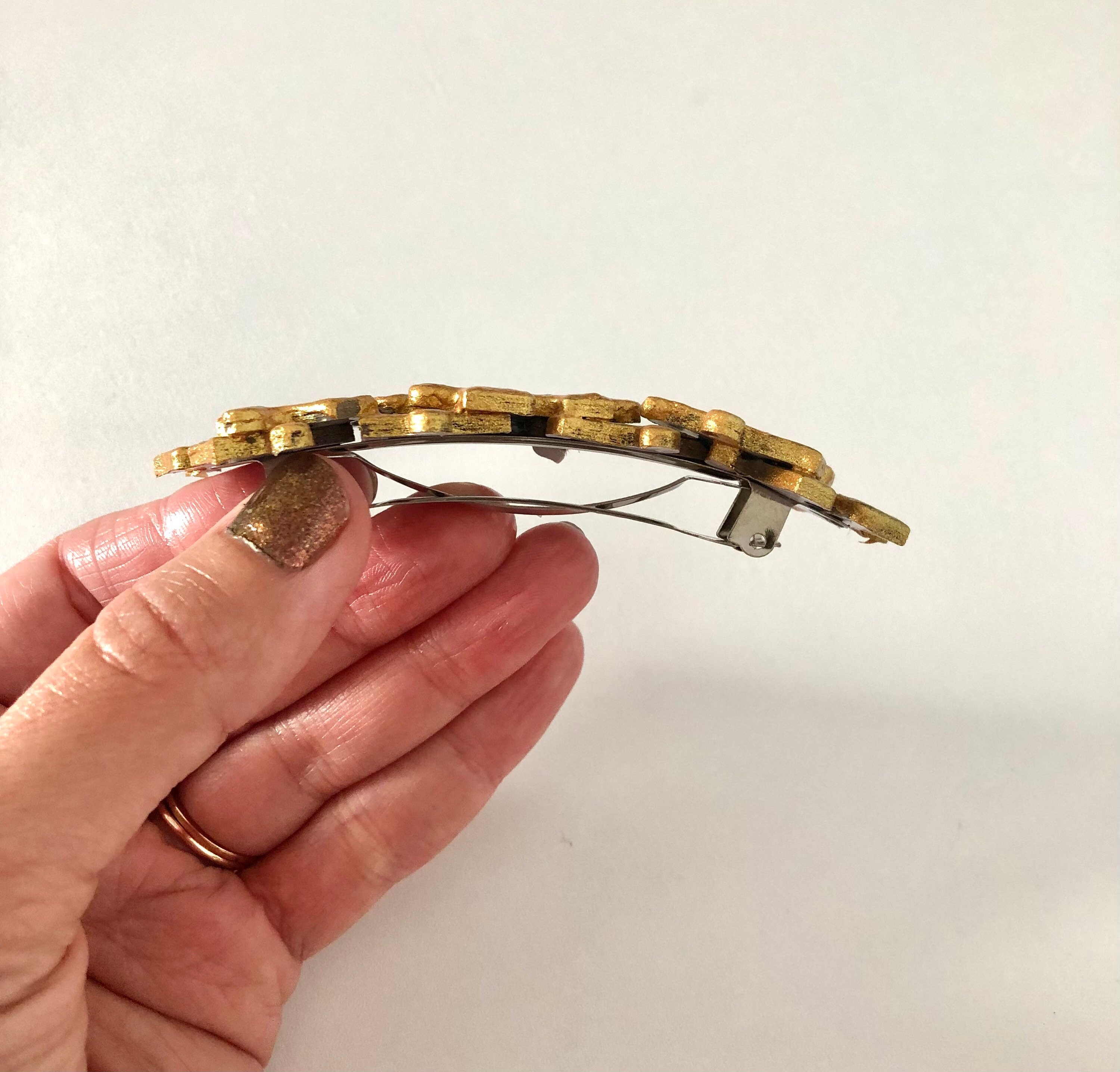 Gold Jigsaw Puzzle Piece Hair Clip Barrette Puzzle Accessory Etsy