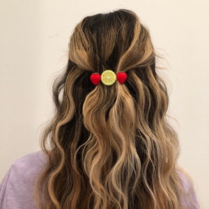 Strawberry and lemon summer fruit handmade hair clip barrette image 2