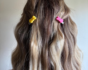 Easter bunny colorful hair clip barrettes (set of two)