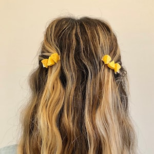 Cheese lover hair clips, handmade mini cheese barrette hair pins, Wisconsin cheesehead accessory image 2