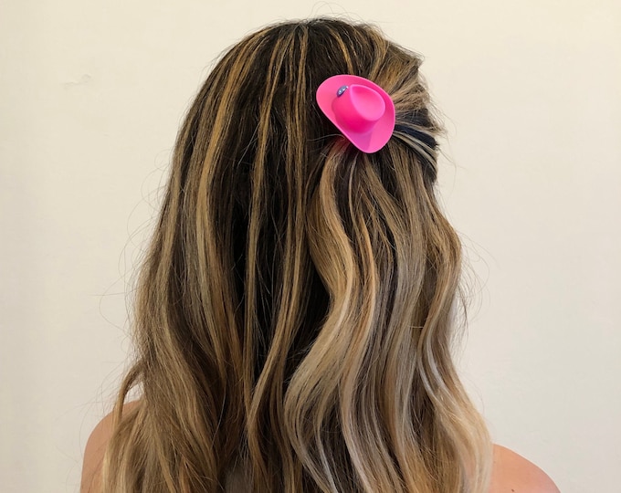 Mini Cowboy Hat Hair Clip: Bachelorette Rodeo Accessory