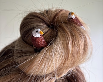Eagle handmade hair pins, American bald Eagle barrette accessories