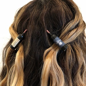 Mini Wine Bottle Hair Clips: Handmade Wine Lover Gift