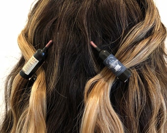 Mini Wine Bottle Hair Clips: Handmade Wine Lover Gift