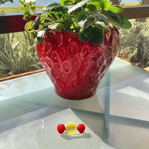 Strawberry and lemon summer fruit handmade hair clip barrette image 5