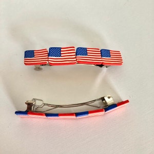 American flag patriotic barrette hair clip, 4th of July accessory image 5