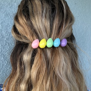 Pastel spring Easter egg hair clip barrette