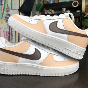 Brown and cream Louis Vuitton Air Force 1 Custom - Owl Fashion Shop