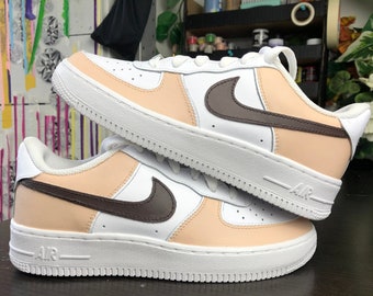 Beige Air force 1 one custom sneaker voor dames en kinderen, ideaal cadeau voor haar, om aan te bieden, verjaardag, Kerstmis