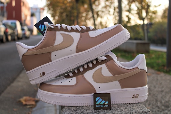 Beige air force one custom sneaker femme et enfant - Etsy France