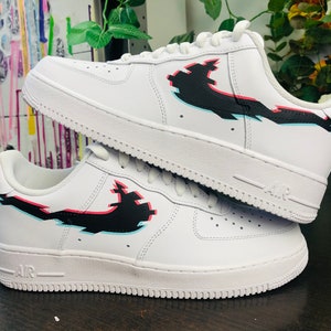 Air force 1 glitch effect custom sneaker, ideal gift for Christmas, birthday