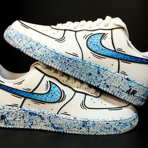 Custom AF1 sneakers with color splash / Simple custom sneakers / Handmade customized shoes / Unique gift idea