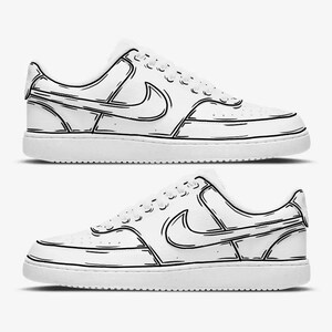 Cartoon court vision low custom sneakers / baskets personnalisées / Chaussures customisées / cadeau idéal