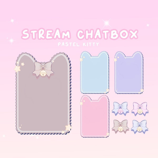 Chat Box Bundle | Purrfectly Cute : Kitty-Themed VTuber Overlay for Your Stream Chat!