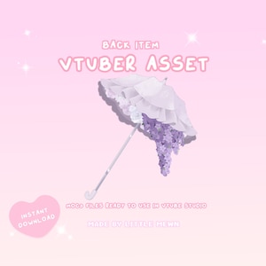 VTuber Asset | Rigged Flower Garden umbrella White