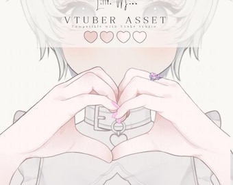 Vtuber Heart Hand Pose Asset for VTube Studio, Rigged Animated Props